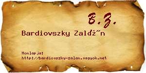 Bardiovszky Zalán névjegykártya